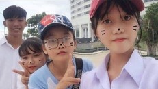 Ba nữ sinh lần lượt từ phải sang: Thức, Thảo, Trang (lớp 9 trường THCS Nguyễn Văn Trỗi) mất tích chiều 13/10 - Ảnh: Gia đình cung cấp.