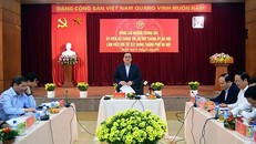  Bí thư Thành ủy Hà Nội Hoàng Trung Hải làm việc với Sở Xây dựng. Ảnh: Tiền Phong