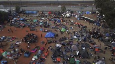Một nơi trú ẩn cho người tị nạn Trung Mỹ tại thành phố Tijuana, Mexico. Ảnh: Washington Times