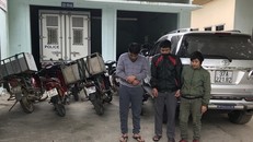 Các đối tượng bị tạm giữ tại cơ quan Công an. Ảnh: Báo Nghệ An