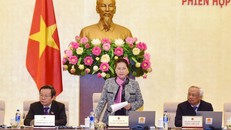 Chủ tịch Quốc hội Nguyễn Thị Kim Ngân phát biểu khai mạc Phiên họp thứ 30 của Ủy ban Thường vụ Quốc hội. Ảnh: TTXVN