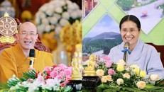 Đại đức Thích Trúc Thái Minh (trái) và bà Phạm Thị Yến (phải).