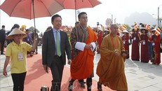 Chủ tịch Hội đồng Quốc gia (Thượng viện) Vương quốc Bhutan Tashi Dorji đến dự Lễ bế mạc Đại lễ Vesak Liên hợp quốc 2019. Ảnh: Lâm Khánh/TTXVN