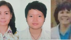 Chân dung 3 trong 4 người phụ nữ liên quan trên thông báo truy tìm của Công an. Ảnh: Lao Động