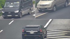 3 ô tô đi ngược chiều trên cao tốc Hà Nội - Hải Phòng. Ảnh: VietNamNet