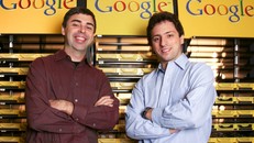 Hai nhà đồng sáng lập Google Larry Page (trái) và Sergey Brin (phải).