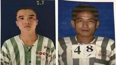 Hai đối tượng Lâm Viết Phú Lộc (trái) và Bùi Nguyễn Thiên Thuận (phải). 