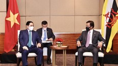 Thủ tướng Phạm Minh Chính nhấn mạnh Việt Nam coi trọng phát triển quan hệ với Brunei, đồng thời khẳng định Việt Nam ủng hộ vai trò Chủ tịch ASEAN 2021 của Brunei Darussalam. Ảnh: VGP