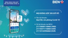 BIDV tiếp nhận ủng hộ Quỹ Vaccine phòng COVID-19