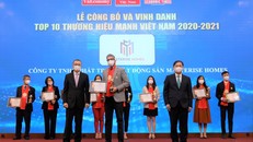 Đại diện Masterise Homes tại Lễ công bố và vinh danh Thương hiệu Mạnh Việt Nam 2021. 