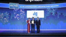 Ông Nguyễn Minh Trung - Giám đốc nhân sự Tập đoàn Xây dựng Hòa Bình nhận giải.