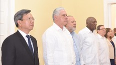 Chủ tịch Cuba viếng Tổng Bí thư Nguyễn Phú Trọng