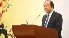 Bộ trưởng, Chủ nhiệm VPCP Mai Tiến Dũng phát biểu tại buổi gặp mặt báo chí. Ảnh: Gia Huy