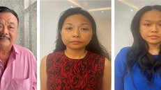 Các bị can (từ trái qua phải): Trần Quí Thanh, Trần Uyên Phương, Trần Ngọc Bích. 