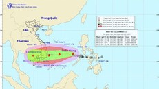 Bão Damrey - cơn bão thứ 12 trong năm ở Biển Đông được dự báo có cấp độ gió rất mạnh. Ảnh: NCHMF.