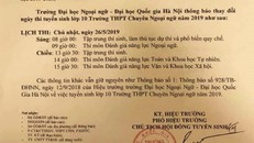 Trường THPT Chuyên Ngoại ngữ đổi ngày thi tuyển sinh vào lớp 10 năm 2019