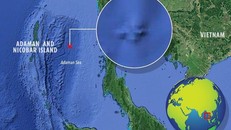 Vị trí vật thể được cho là xác máy bay MH370 nằm ở ngoài khơi bờ biển Thái Lan và Myanmar. Ảnh: The Sun