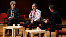 He Jiankui tại Hội nghị Quốc tế về chỉnh sửa gene ở Hong Kong ngày 28/11. (Ảnh: RFA)