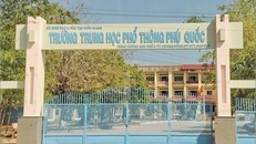 Trường THPT Phú Quốc, huyện Phú Quốc, tỉnh Kiên Giang - nơi có thông tin về vụ lộ đề thi môn Toán học kỳ I (ảnh: GD & TĐ)