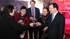 Phó Thủ tướng Trịnh Đình Dũng tại buổi gặp mặt đầu xuân với các vị Đại diện ngoại giao đoàn và Đại diện các tổ chức phi chính phủ nước ngoài tại Việt Nam. Ảnh: VGP/Xuân Tuyến