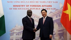 Phó Thủ tướng Phạm Bình Minh hội đàm với Bộ trưởng Ngoại giao Cộng hòa Bờ Biển Ngà Marcel Amon Tanoh. Ảnh: VGP/Hải Minh