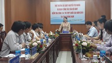 Quang cảnh buổi làm việc giữa đoàn công tác Bộ GD&ĐT và Ban Chỉ đạo thi tỉnh Quảng Nam. Ảnh: VGP/Minh Trang