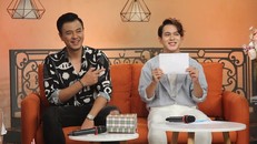  Tuấn Tú (Quốc) và Quang Anh (Bảo) trong chương trình Bữa trưa vui vẻ. 