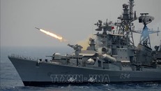 Tàu khu trục của hải quân Ấn Độ tham gia một cuộc tập trận. Ảnh tư liệu: AFP/TTXVN