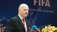 Chủ tịch FIFA - Gianni Infantino trong lần đến thăm Việt Nam năm 2018. (Ảnh: Vy Vũ). 