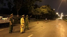 Lực lượng công an chốt chặn các ngả đường vào TP Hải Dương