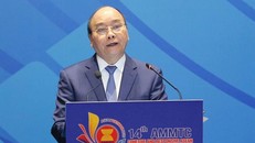 Thủ tướng Nguyễn Xuân Phúc phát biểu chào mừng Hội nghị AMMTC 14. Ảnh: Bộ Công an