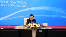 Phó Thủ tướng Phạm Bình Minh chủ trì Tọa đàm trực tuyến với cộng đồng doanh nghiệp Hoa Kỳ. Ảnh VGP/Hải Minh