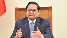 Thủ tướng Phạm Minh Chính điện đàm với Thủ tướng Áo Sebastian Kurz - Ảnh: VGP/Nhật Bắc