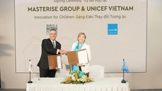 Masterise Group và UNICEF Việt Nam trong lễ ký kết hợp tác chiến lược giai đoạn 2022-2024, phát triển dự án Innovation for Children. Ảnh: Masterise Group