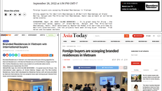 Hai dự án căn hộ hàng hiệu Việt Nam phủ sóng truyền thông Singapore và một vài thị trường trong khu vực.