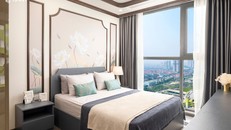 Các phòng đều được thiết kế cửa sổ lớn, đón trọn ánh sáng tự nhiên và tăng độ mở cho không gian căn hộ