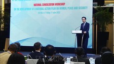 Thứ trưởng Bộ Ngoại giao Đỗ Hùng Việt phát biểu khai mạc. Ảnh: Lâm Khánh - TTXVN 