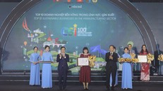  Đại diện Vinamilk nhận giải thưởng Top 10 Doanh nghiệp bền vững trong lĩnh vực sản xuất