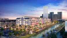 Phố TMDV Broadway sở hữu tọa độ vàng khi một bên giáp đường huyết mạch Nguyễn Xiển - Long Phước, một bên là hướng sông nội khu.