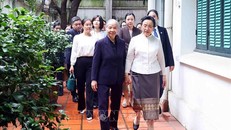 Phu nhân Tổng Bí thư, Chủ tịch nước Lào thăm Phu nhân cố Tổng Bí thư Nguyễn Phú Trọng