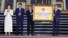 Phó Thủ tướng Lê Thành Long trao Bằng xếp hạng Di tích quốc gia đặc biệt cho Căn cứ bản doanh của Ngô Quyền