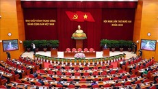 Quang cảnh phiên bế mạc Hội nghị lần thứ mười hai Ban Chấp hành Trung ương Đảng khóa XIII, chiều 19/7. Ảnh: Phạm Kiên/TTXVN.