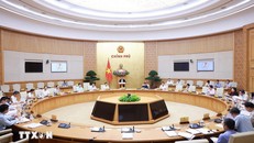 Phiên họp Chính phủ chuyên đề về xây dựng pháp luật tháng 9 năm 2025 (phiên thứ hai). Ảnh: Dương Giang/TTXVN.