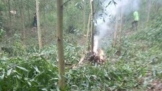 Hiện trường vụ rơi máy bay quân sự tại Nghệ An