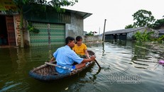 Lụt lịch sử ở Chương Mỹ: Bơi thuyền tiếp tế thức ăn, lở loét vì lội nước