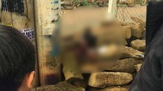 Thi thể người đàn ông không còn nguyên vẹn sau vụ nổ mìn.