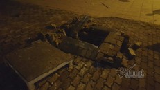 Hiện trường vụ nổ được khám nghiệm lúc 19h.