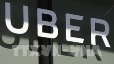 Biểu tượng Uber tại Los Angeles, California, Mỹ ngày 8/5. Ảnh: AFP/ TTXVN