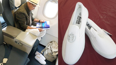 Ông Đặng Lê Nguyên Vũ gây bất ngờ khi mang đôi giày 60 nghìn đồng