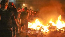 Người biểu tình phản đối kết quả bầu cử Tổng thống tại Jakarta, Indonesia, ngày 22/5/2019. Ảnh: AFP/ TTXVN